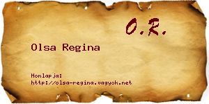 Olsa Regina névjegykártya